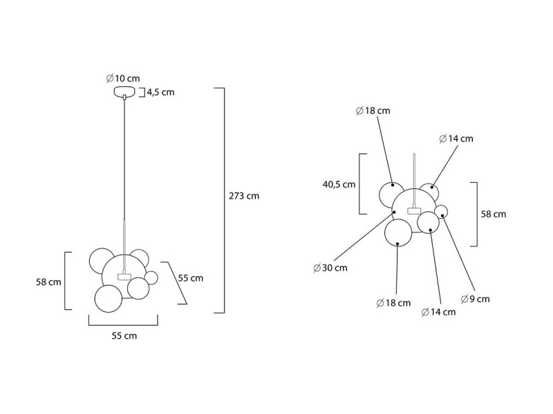Lampa wisząca CAPRI 6 złota - 60 LED, alumiumium, szkło - Moosee